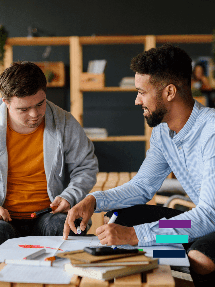 Send image of a person supporting a young person with SEND